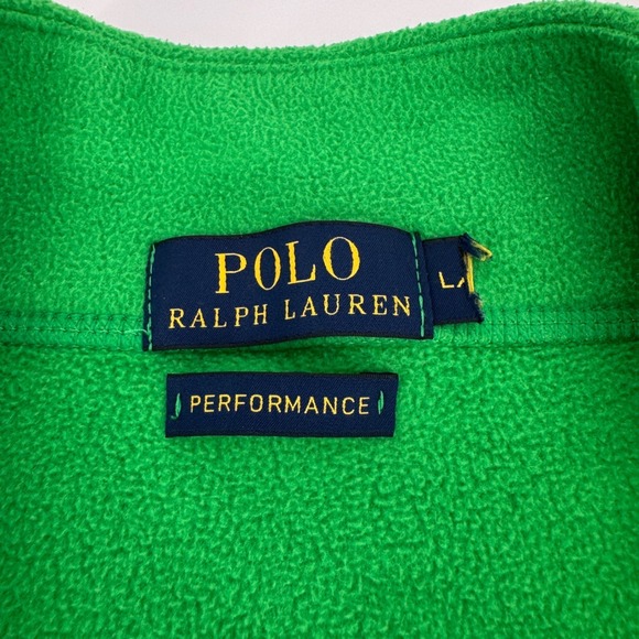 Polo Ralph Lauren Men's‎ Large Performance Green Fleece Vest Full Zip Logo Pony - Picture 5 of 8